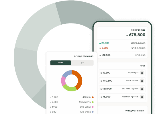 תצוגת לוח המחוונים של MoneyB